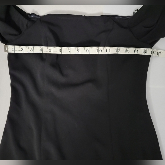 Calvin Klein Black Off the Shoulder 3/4 Bell Sleeve Whimsigoth Sheath Dress - Picture 6 of 15